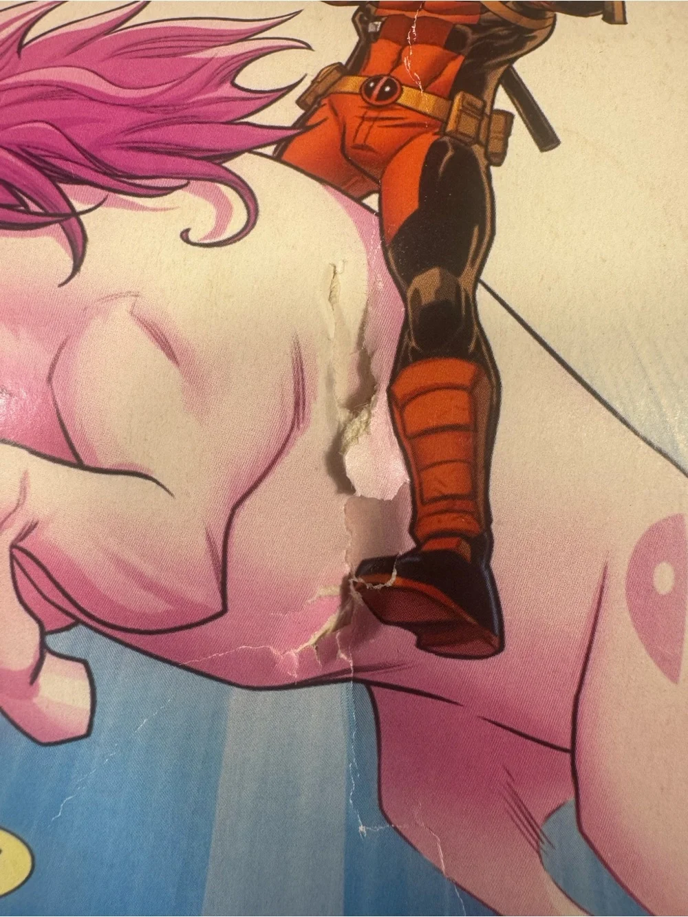 New Deadpool Super Plush Throw Blanket - Pink/White 46in x 60 in